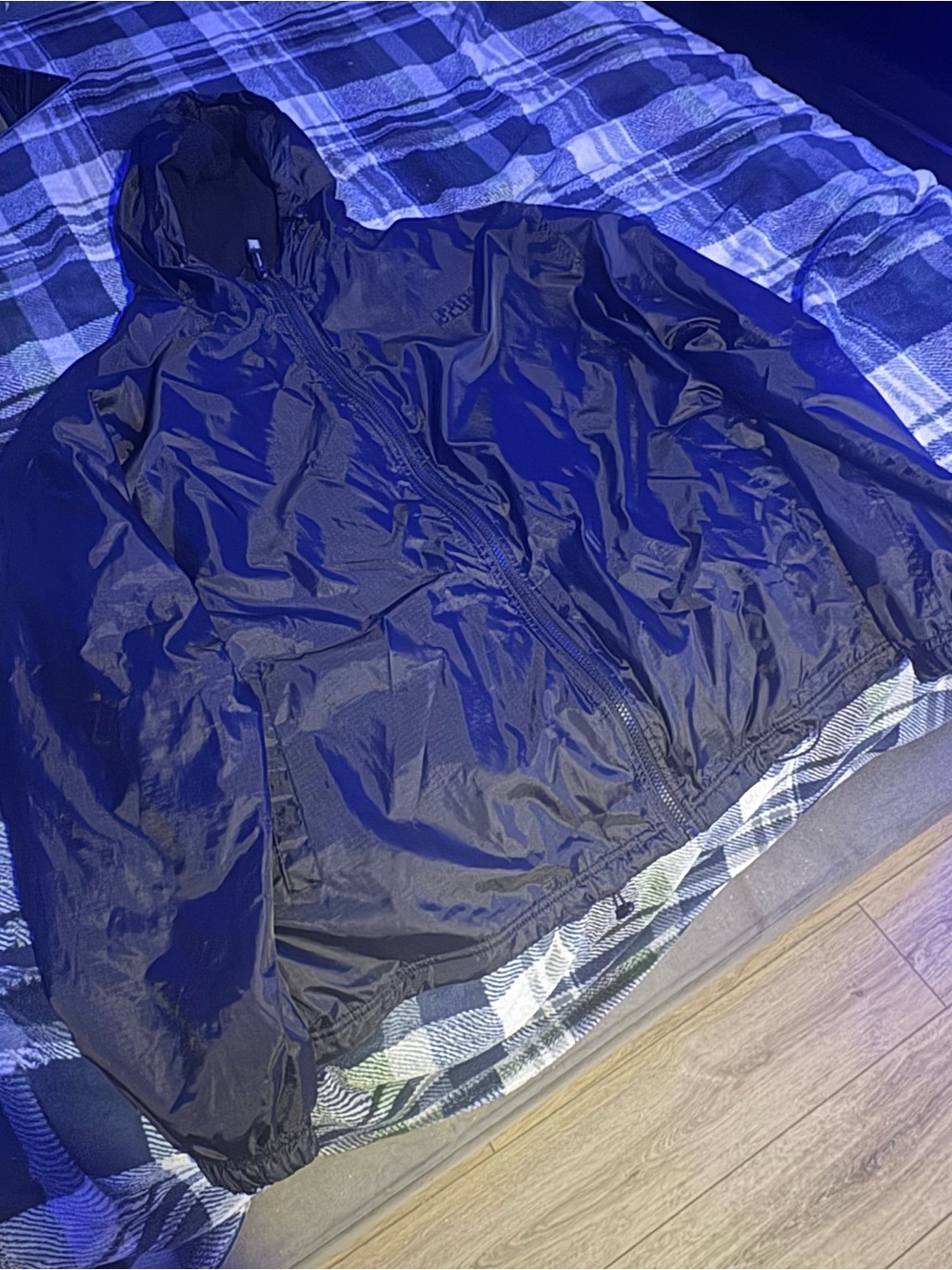 Men's Black Hooded Windbreaker Jacket